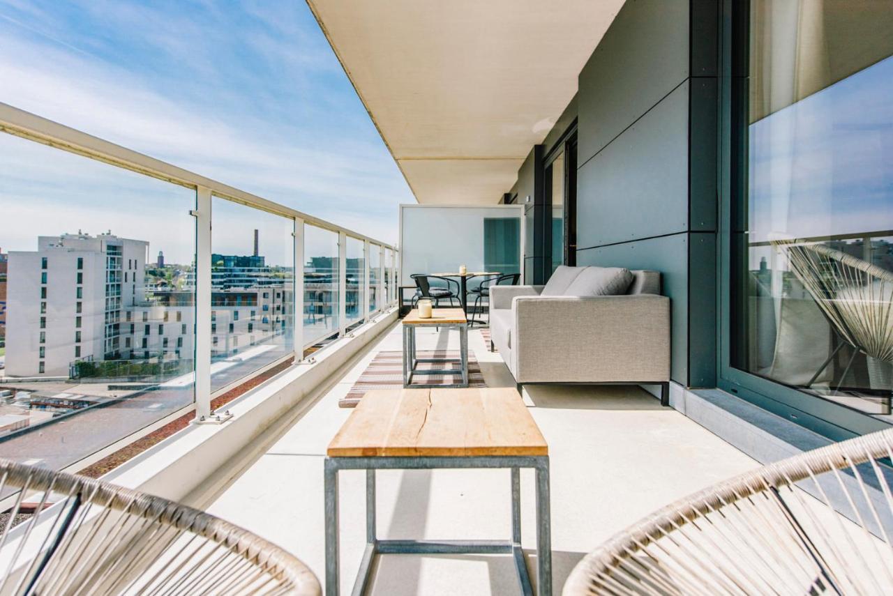 Shs Homes-Luxe Highrise, 2 Bedrooms, Kitchen, Free Parking, Stunning View, Large Tarrasse, Workspace Hasselt Luaran gambar